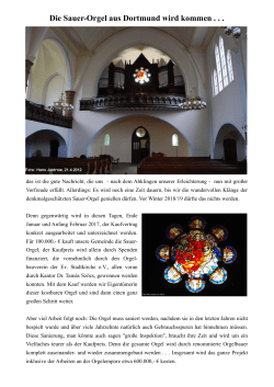 Die Sauer-Orgel aus Dortmund wird kommen