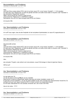 Neuinstallation und Probleme Aw: Neuinstallation und