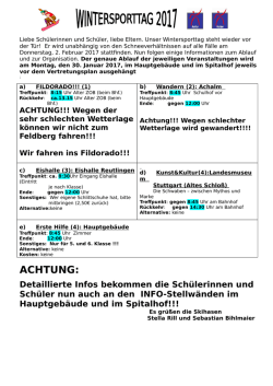 Informationen zum Wintersporttag Hier finden Sie Neuigkeiten zum