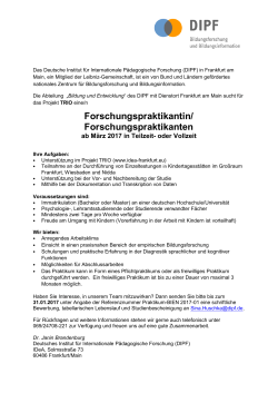 Stellenangebot - Deutsches Institut für Internationale Pädagogische
