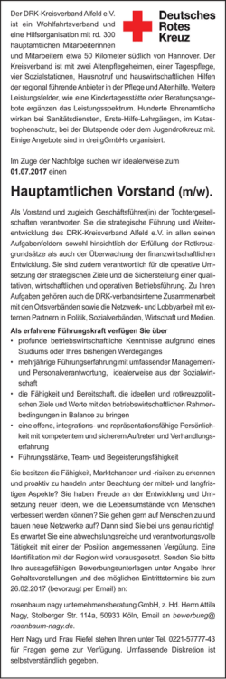Hauptamtlichen Vorstand (m/w).