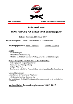 Informationen WKU Prüfung für Braun- und Schwarzgurte