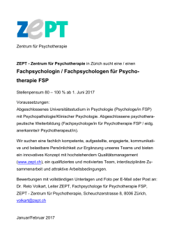 25. Jan. 2017 Fachpsychologin / Fachpsychologen für Psycho