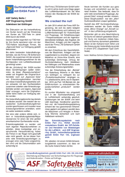 Gurtinstandhaltung mit EASA Form 1