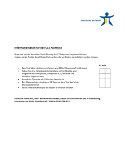 Informationsblatt f&uuml;r den C13-Atemtest