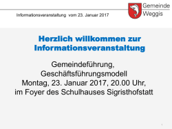 Herzlich willkommen zur Informationsveranstaltung