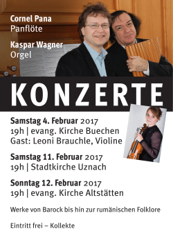 Cornel Pana Panflöte Kaspar Wagner Orgel Samstag 4