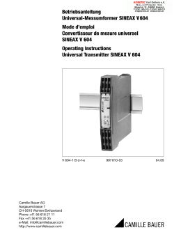 Betriebsanleitung Universal-Messumformer SINEAX V604 Mode d