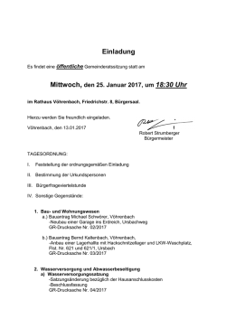 zur Tagesordnung - Stadt Vöhrenbach