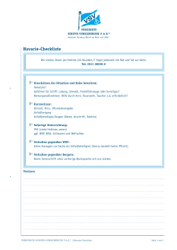 Havarie-Checkliste - Vereinigte Schiffs