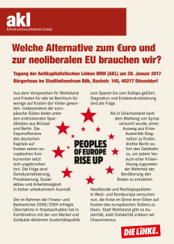 Welche Alternative zum €uro und zur neoliberalen EU brauchen wir?