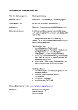 Stellenangebot Kindergartenleitung Titel des Stellenangebots