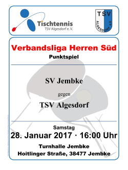 Punktspiel gegen Samstag Turnhalle Jembke Hoitlinger Straße