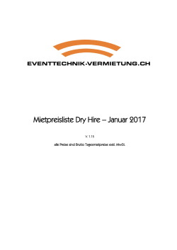 Mietpreisliste Dry Hire – Januar 2017 - Eventtechnik