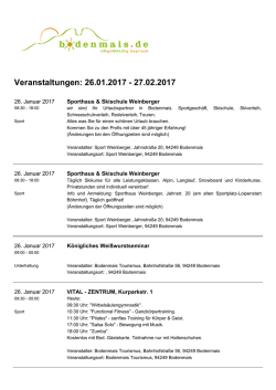 Veranstaltungen: 26.01.2017 - 27.02.2017