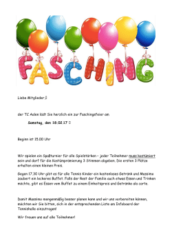 Einladung TC Faschingsparty 18.02.2017