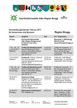 Veranstaltungen Februar 2017 Region Brugg