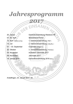 Jahresprogramm
