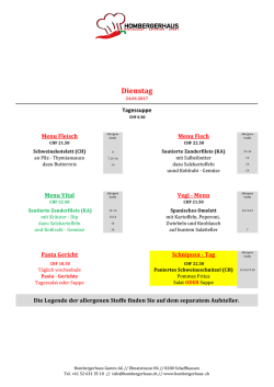Dienstag - Hombergerhaus