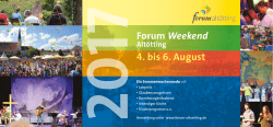 Forum Workshop und Forum Weekend