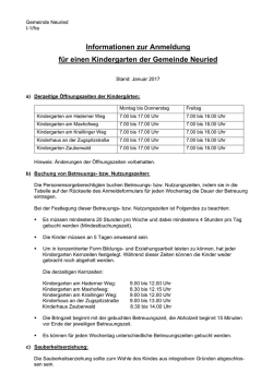 Infoblatt Kindergarten