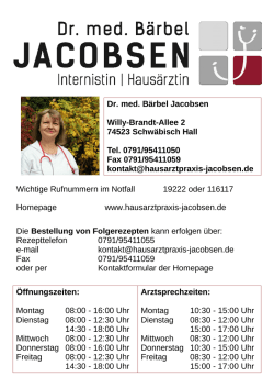 Dr. med. B&auml;rbel Jacobsen Willy-Brandt