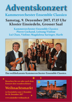 Kammerorchester Ensemble Classico Samstag, 9. Dezember 2017