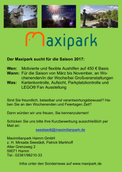 Der Maxipark sucht für die Saison 2017