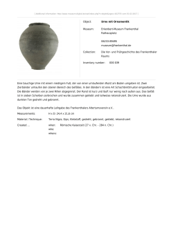 Urne mit Ornamentik Museum: Erkenbert-Museum - Museum
