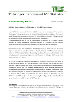 Pressemitteilung 022/2017 - Thüringer Landesamt für Statistik