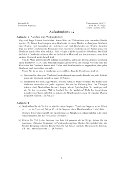 Aufgabenblatt 12 - Universität Augsburg