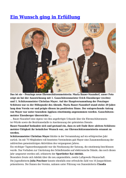 Ein Wunsch ging in Erf&uuml;llung
