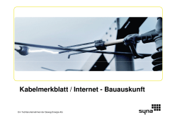 Kabelmerkblatt / Internet - Bauauskunft