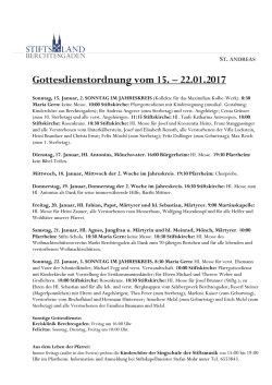 Gottesdienstordnung St. Andreas