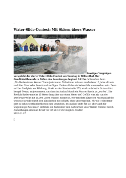 Water-Slide-Contest: Mit Skiern übers Wasser - Vogtland