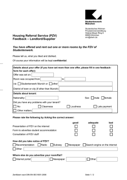 Housing Referral Service (PZV) Feedback &ndash; Landlord/Supplier