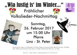 Plakat Volksliedernachmittag 10