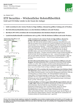 ETF Securities – Wöchentlicher Rohstoffüberblick