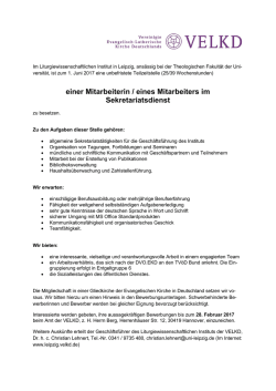 einer Mitarbeiterin / eines Mitarbeiters im Sekretariatsdienst