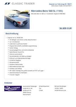 Mercedes-Benz 560 SL (1986) 36.800 EUR