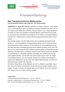 Pressemitteilung - Hausärzteverband Niedersachsen