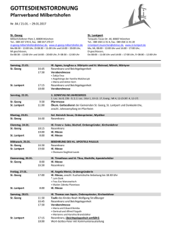 GOTTESDIENSTORDNUNG Pfarrverband Milbertshofen