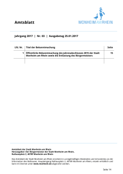 Jahrgang 2017 | Nr. 03 | Ausgabetag 25.01.2017