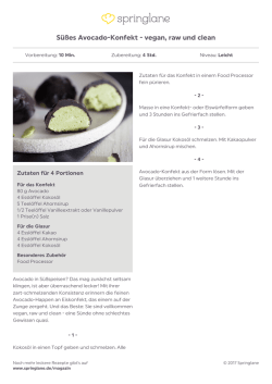 Süßes Avocado-Konfekt - vegan, raw und clean