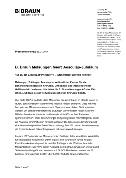 B. Braun Melsungen feiert Aesculap-Jubiläum