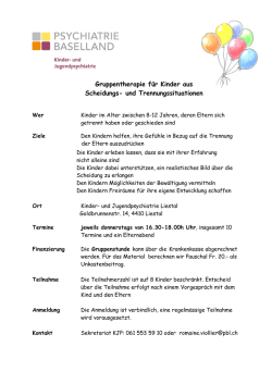 Gruppentherapie f&uuml;r Kinder aus Scheidungs