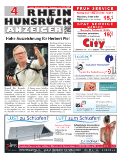 Hohe Auszeichnung f&uuml;r Herbert Piel - Rhein-Hunsr&uuml;ck