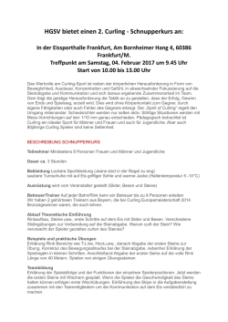 HGSV bietet einen 2. Curling - Schnupperkurs an