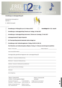 Anmeldeformular D2-Prüfung 2017