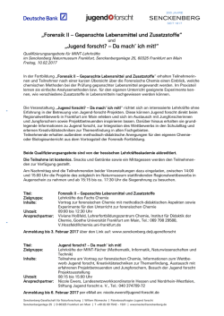 Jugend forscht? &ndash; Da mach` ich mit!